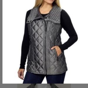 Andrew Marc gray quilted vest size S